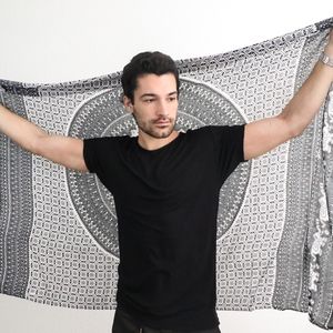 Authentic Indonesian Sarong (Black/White - Unisex)